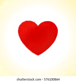 red heart. grunge vector illustration
