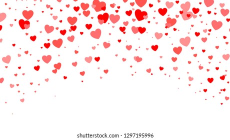 Red Heart halftone Valentine`s day background. Red hearts on white. Vector illustration