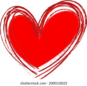 Ilustración aislada de la mano del corazón rojo