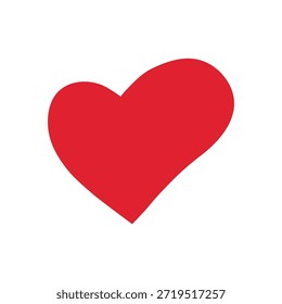 Icono de Vector dibujado a mano de corazón rojo aislado sobre fondo blanco. Eps 10
