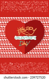 red heart and happy valentine's day