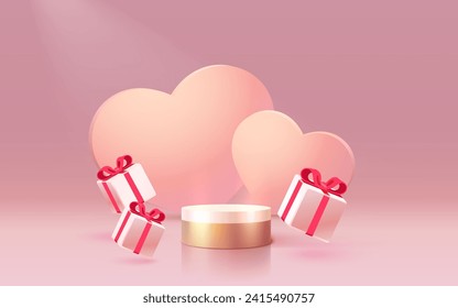Red heart of Happy Valentines Day, greeting card from February 14. Vector illustration.