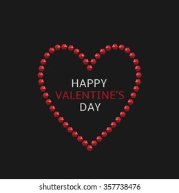 Red heart, Happy Valentine's day. Vector illustration