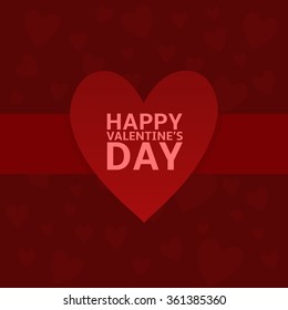 Red heart, Happy Valentine's day. Vector illustration