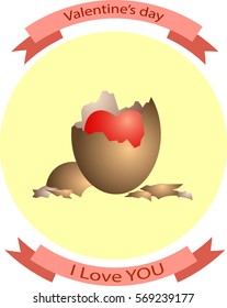 red heart hatched from eggs