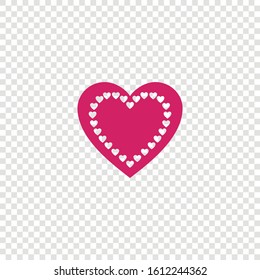 Red heart with holes. Vector graphics.