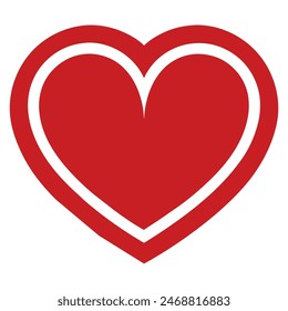 Red Heart Icon Bold and Simple Love Symbol Vector perfect for romantic design and projects