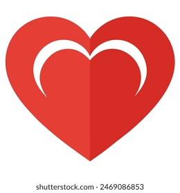 Red Heart Icon Bold and Simple Love Symbol Vector perfect for romantic design and projects