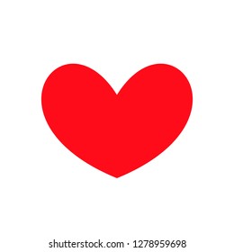 Red heart Icon in classic style isolated on white background. Love symbol for your web site design, logo, app, UI. Simple vector element illustration.