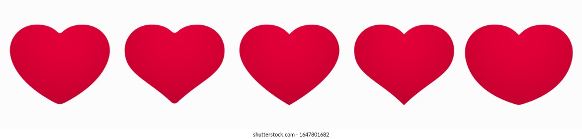 Red heart icon design element. Logo element illustration. Love symbol icon vector