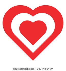 rotes Herzsymbol. Gestaltungselement für Valentinstag