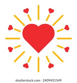 red heart icon. design element for valentine day