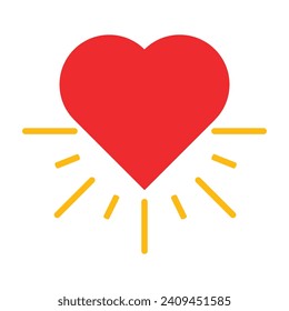 icono del corazón rojo. elemento de diseño para el día de San Valentín