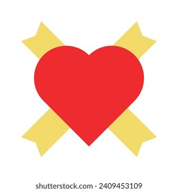 red heart icon. design element for valentine day