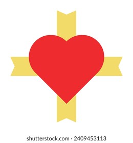 icono del corazón rojo. elemento de diseño para el día de San Valentín