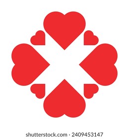 icono del corazón rojo. elemento de diseño para el día de San Valentín