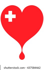 red heart, icon donation