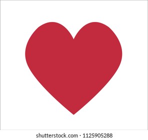 Red heart  icon flat design isolated