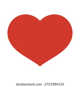 Diseño plano del icono del corazón rojo, Ilustración vectorial del símbolo del amor