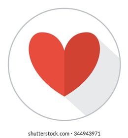 Red heart icon. Flat design. Vector illustration eps 10