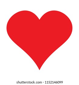 Red heart icon, heart icon in flat style,  heart icon for valentines day card