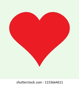 Red heart icon, heart icon in flat style,  heart icon for valentines day card