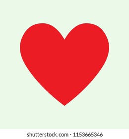Red heart icon, heart icon in flat style,  heart icon for valentines day card