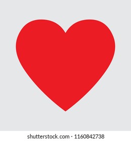 Red heart icon, heart icon in flat style,  heart icon for valentines day card