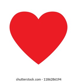 Red heart icon, heart icon in flat style,  heart icon for valentines day card
