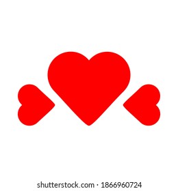 Icono de corazón rojo en estilo plano. Icono de corazón rojo aislado sobre fondo blanco para su uso en diversos proyectos. Icono mínimo de corazón rojo vector para sitios web y aplicaciones. 