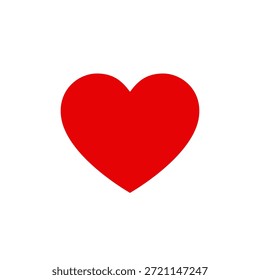 Icono de corazón rojo en estilo genérico. Amor, símbolo romántico