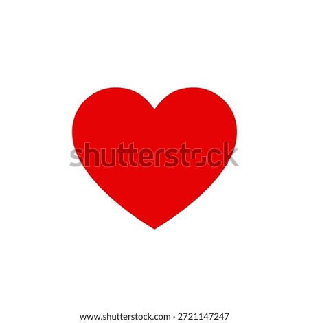 Red heart icon in generic style. Love, romantic symbol