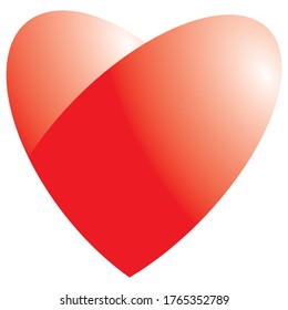 Red heart icon with gradient. Eps 10