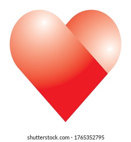 Icono de corazón rojo con gradiente. Eps 10