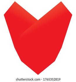 Icono de corazón rojo con gradiente. Eps 10