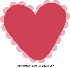 Red heart icon. Happy Valentines Day. Love sign symbol. Simple greeting card template. Cute graphic object. Flat design. White background. Isolated. Vector illustration