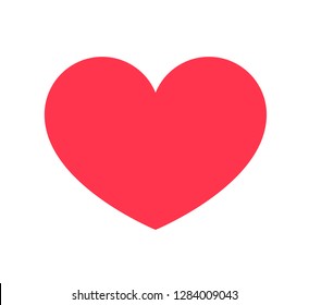Red heart Icon isolated on white background. Love symbol for web site logo, mobile app UI design. Vector illustration flat style