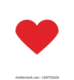 Red heart icon isolated on white background. Vector illustration.