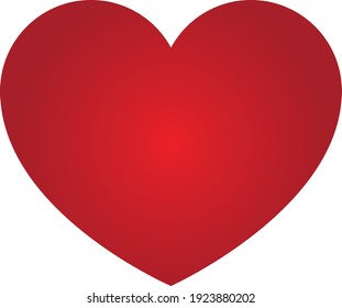 Red Heart Icon Isolated on White Background. Flat Design Vector Illustration