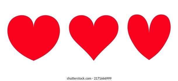 Red heart icon isolated on white background