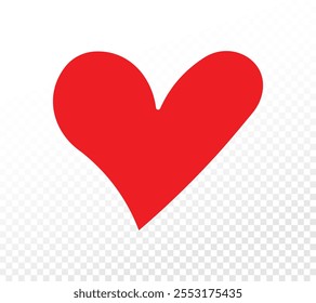 Red heart icon. Isolated over white background. Love symbol.