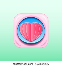 Red Heart Icon Logo Vector