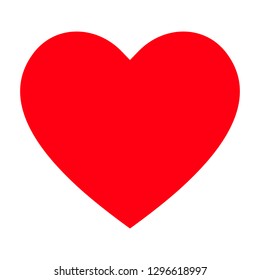 Red heart icon, love icon. Isolated vector illustration on white background.