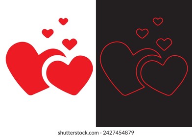 Red heart icon love Royalty Free Vector Image  