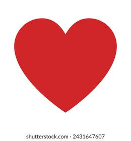 Red heart icon. Love sign. Vector illustration isolated on white background
