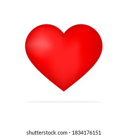 Red heart icon. Love symbol vector illustration isolated on white background.