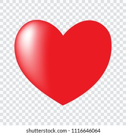 Red heart icon, love vector