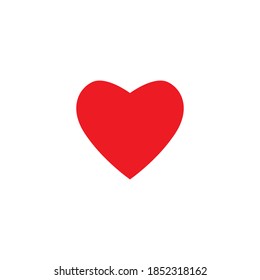 Red heart icon, love vector symbol, heart shape isolated on background.