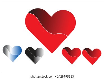 Red heart icon multi-colored heart