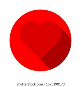 red heart icon on red circle isolated on white background. vector illustration